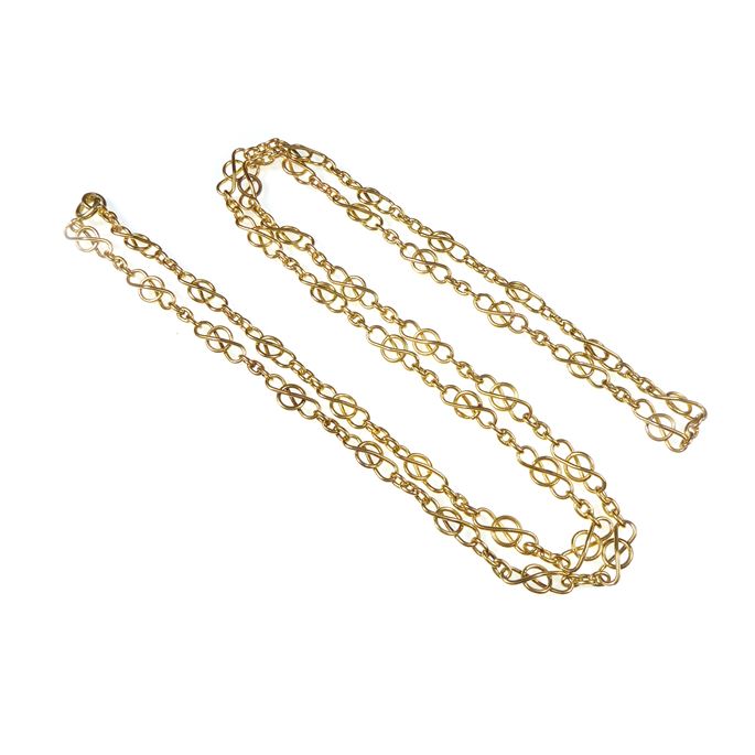 Antique gold figure-of-eight and circle link chain necklace | MasterArt